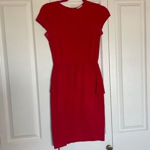 Red peplum bodycon dress